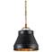Lumley 13"W French Black and Pyrite Bronze Pendant Light