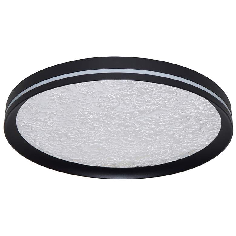 Image 5 Luna 15.75" Wide Black Flush Mount w/ Textured Clear Shade more views