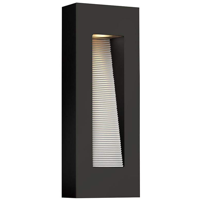 Image 1 Luna 16 1/4 inch High Satin Black Socketed Outdoor Wall Light