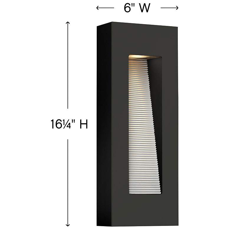 Image 4 Luna 16 1/4"H Satin Black Integrated LED Outdoor Wall Light more views