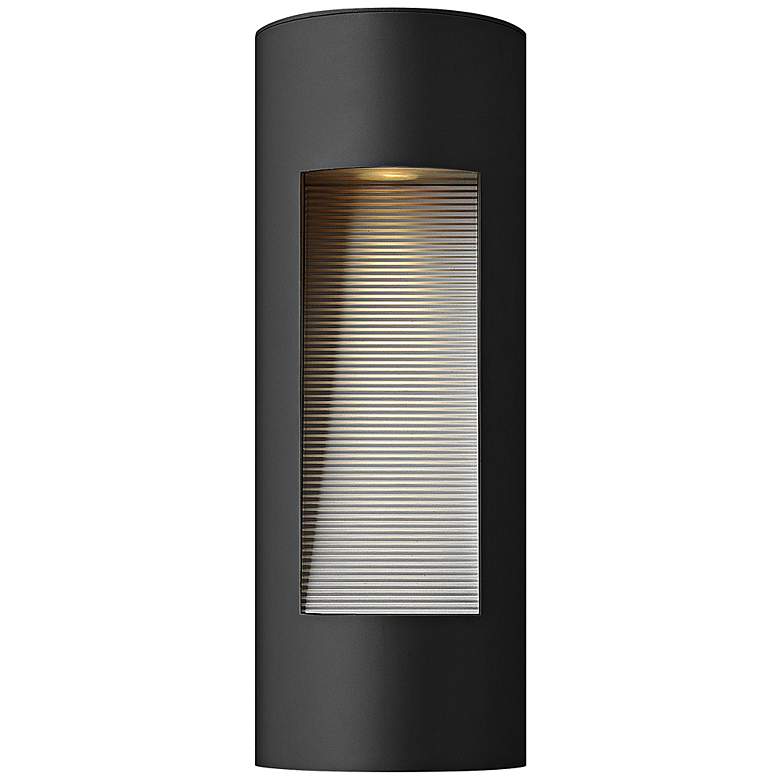 Image 1 Luna 16 inch High Satin Black Integrated LED Outdoor Wall Light