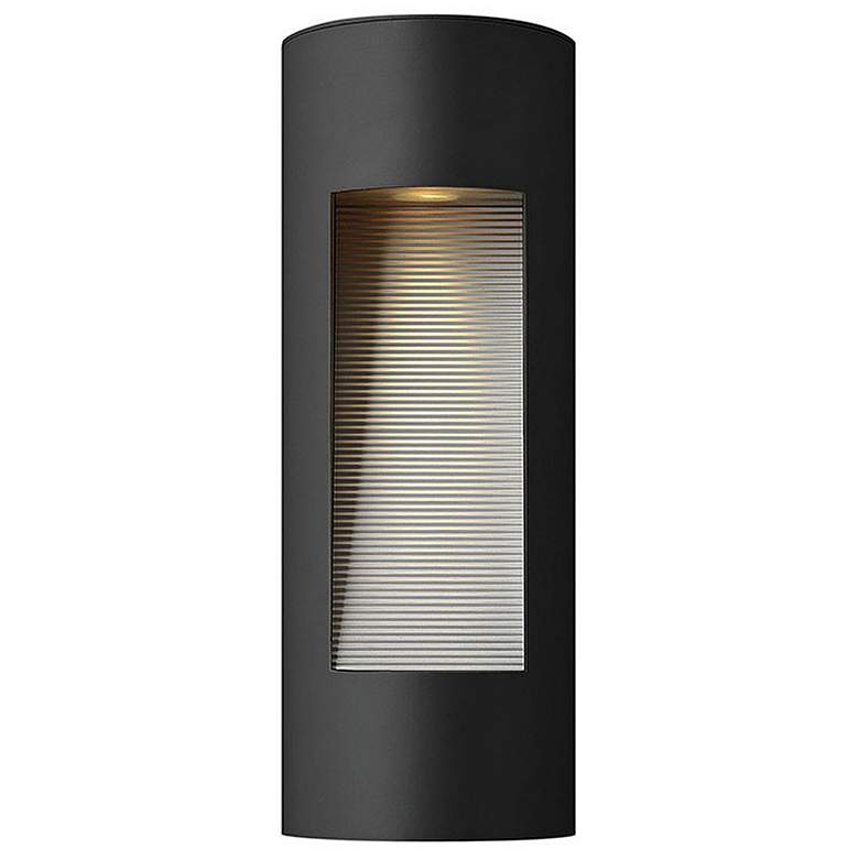 Image 1 Luna 16 inch High Satin Black Integrated LED Outdoor Wall Light