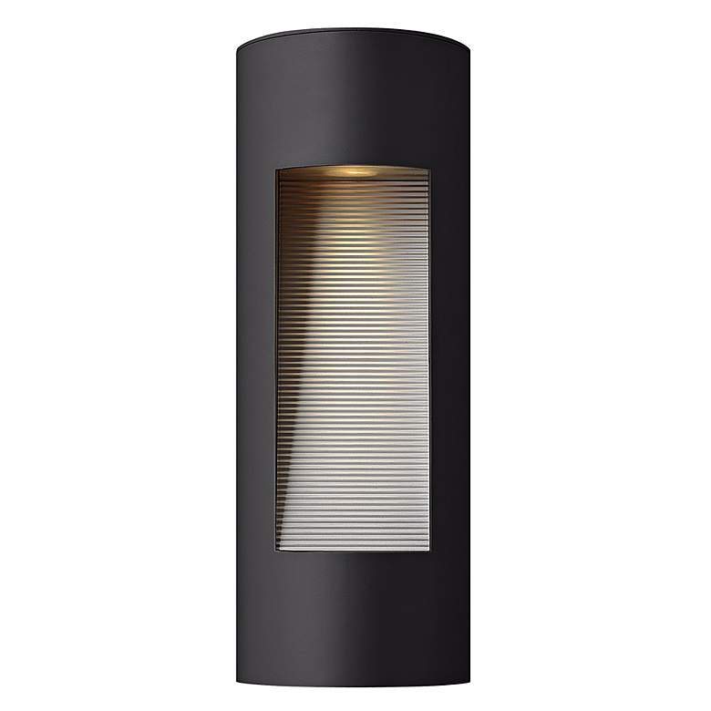 Image 1 Luna 16 inch High Satin Black Socketed Outdoor Wall Light
