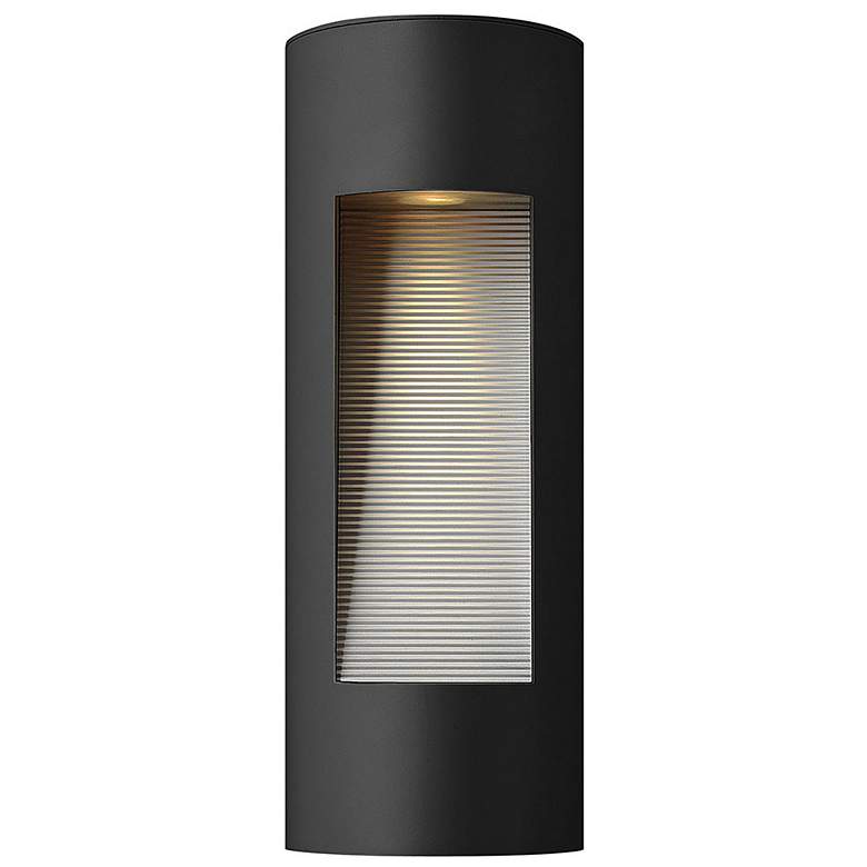 Image 1 Luna 16 inch High Satin Black Socketed Outdoor Wall Light