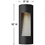 4_Luna 16" High Satin Black Socketed Outdoor Wall Light more views