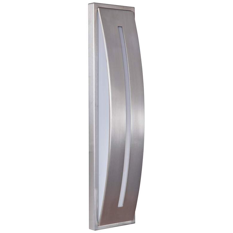 Image 1 Luna 17" High Satin Aluminum LED Pocket Outdoor Wall Light