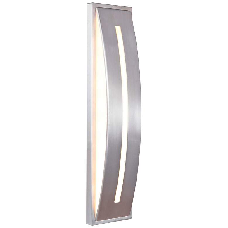 Image 2 Luna 17 inch High Satin Aluminum LED Pocket Outdoor Wall Light more views