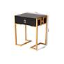 Luna 19" Wide Black and Gold 1-Drawer End Table