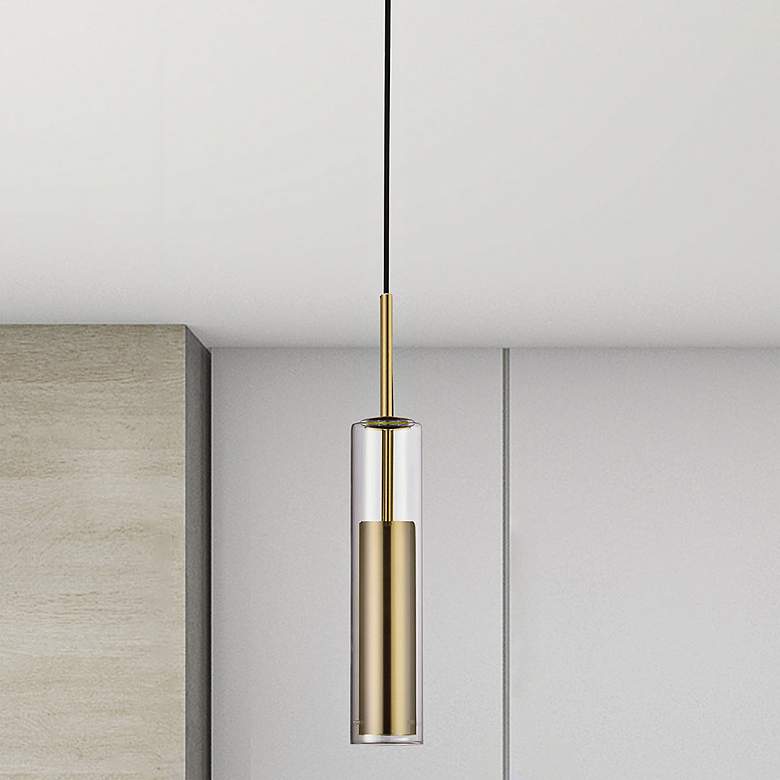 Image 1 Luna 2.5" Wide Aged Brass 6W LED Pendant