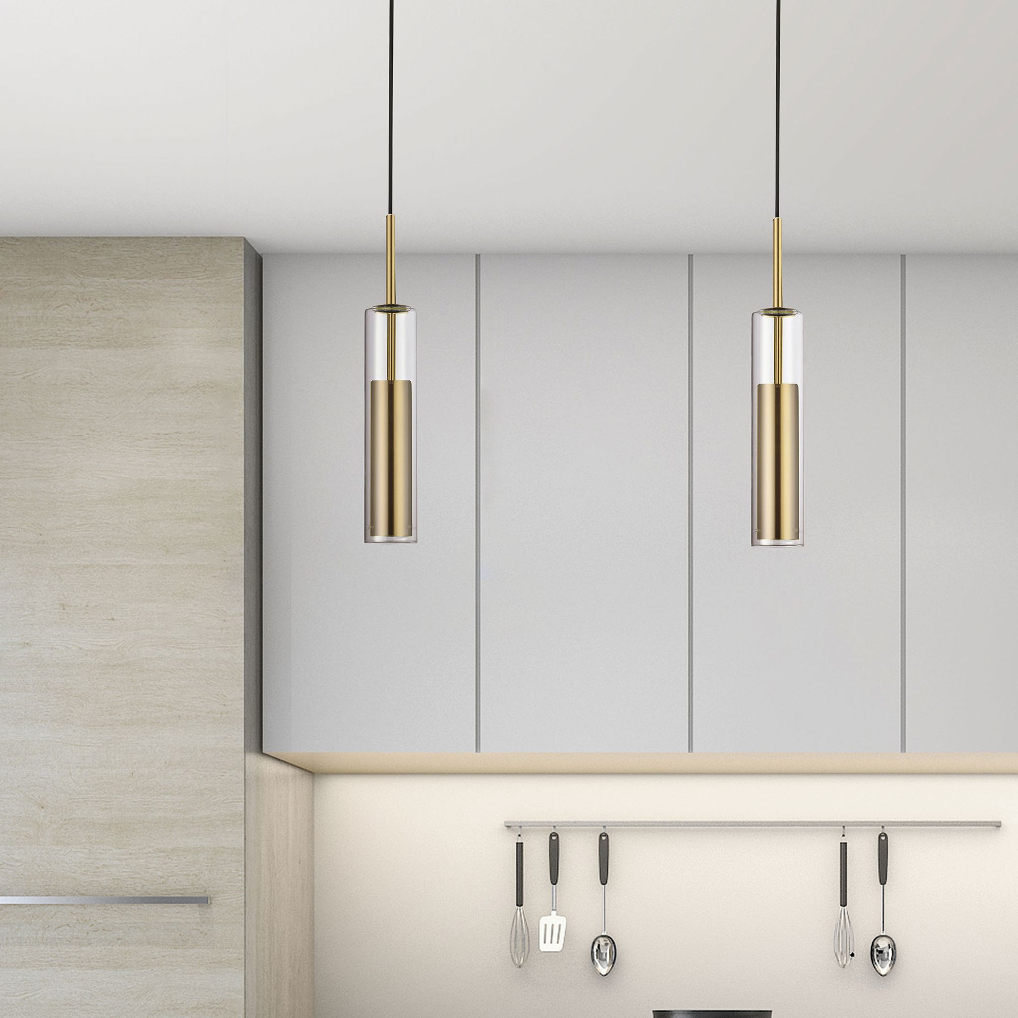 Image 3 Luna 2.5" Wide Aged Brass 6W LED Pendant more views
