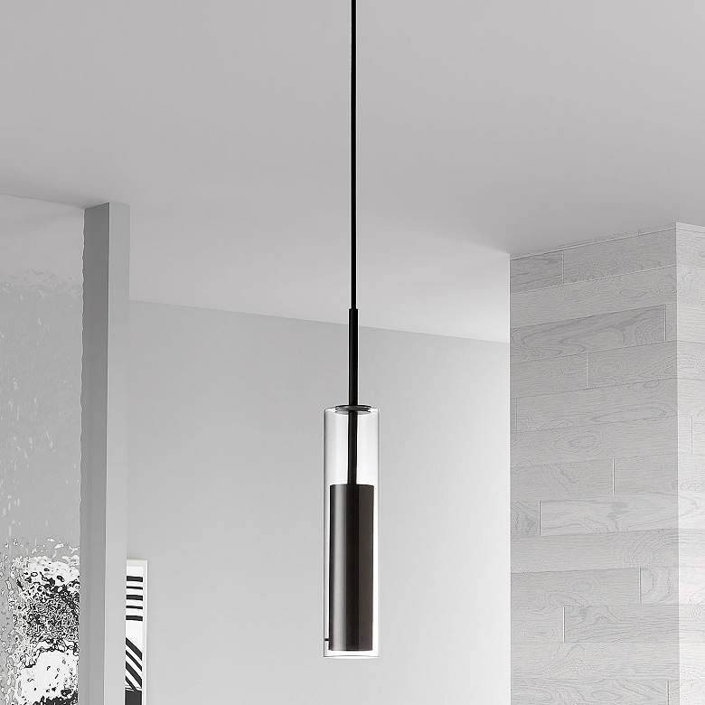 Image 1 Luna 2 1/2" Wide Black LED Mini Pendant