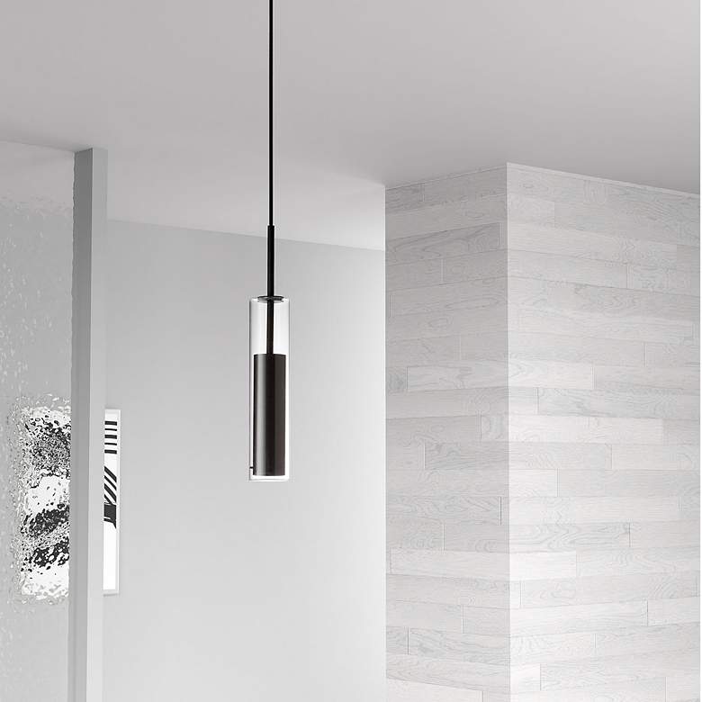 Image 3 Luna 2 1/2" Wide Black LED Mini Pendant more views