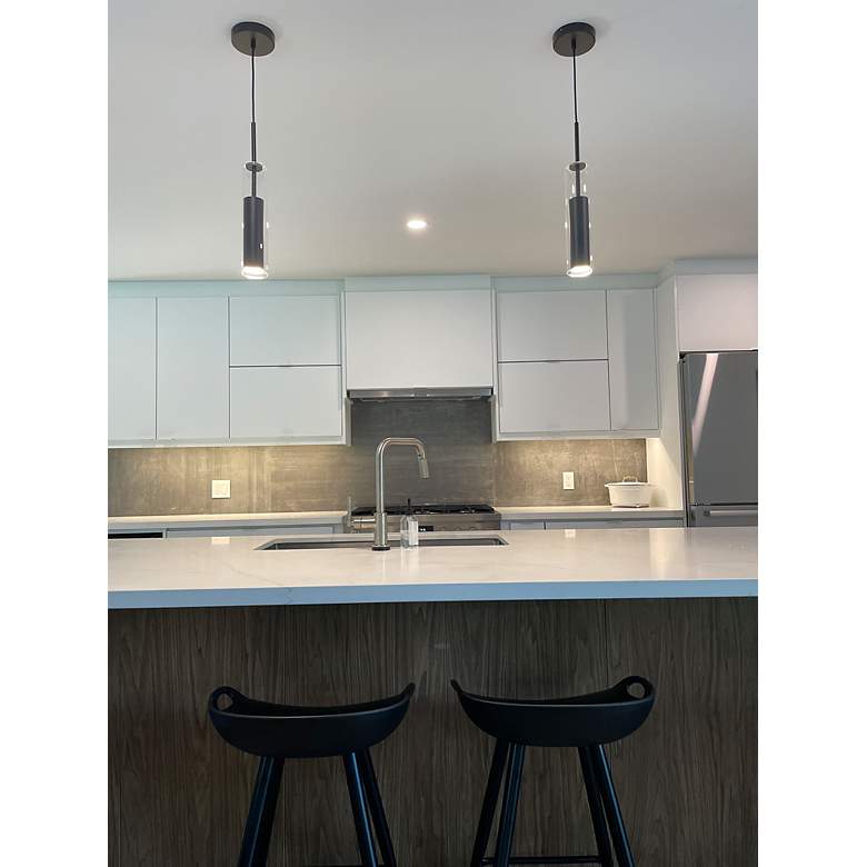 Image 4 Luna 2 1/2" Wide Black LED Mini Pendant more views