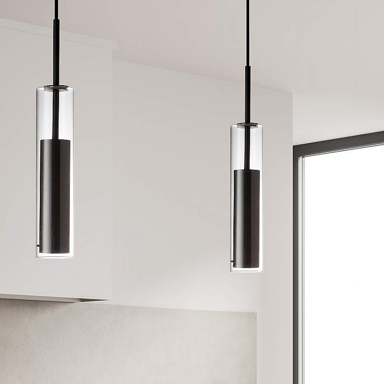 Image 6 Luna 2 1/2" Wide Black LED Mini Pendant more views
