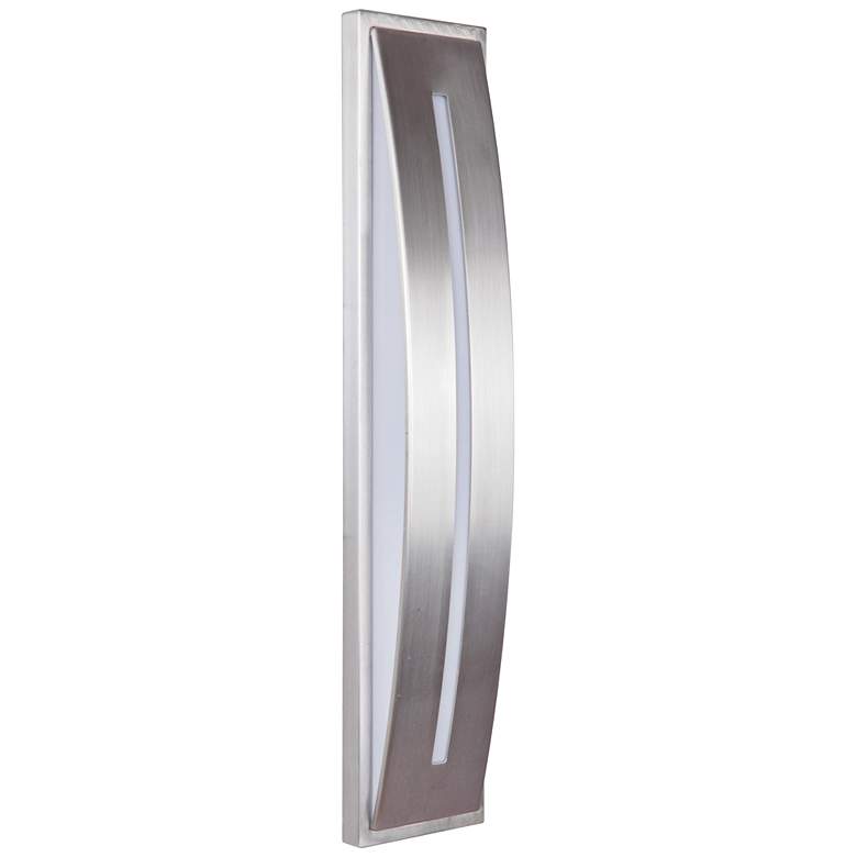 Image 1 Luna 21" High Satin Aluminum LED Pocket Outdoor Wall Light