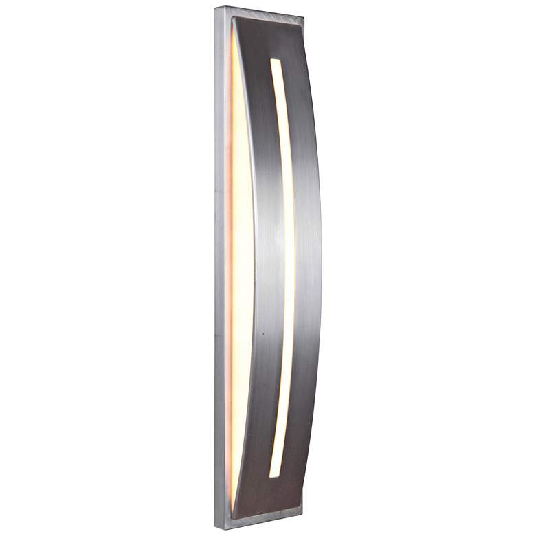 Image 2 Luna 21" High Satin Aluminum LED Pocket Outdoor Wall Light more views