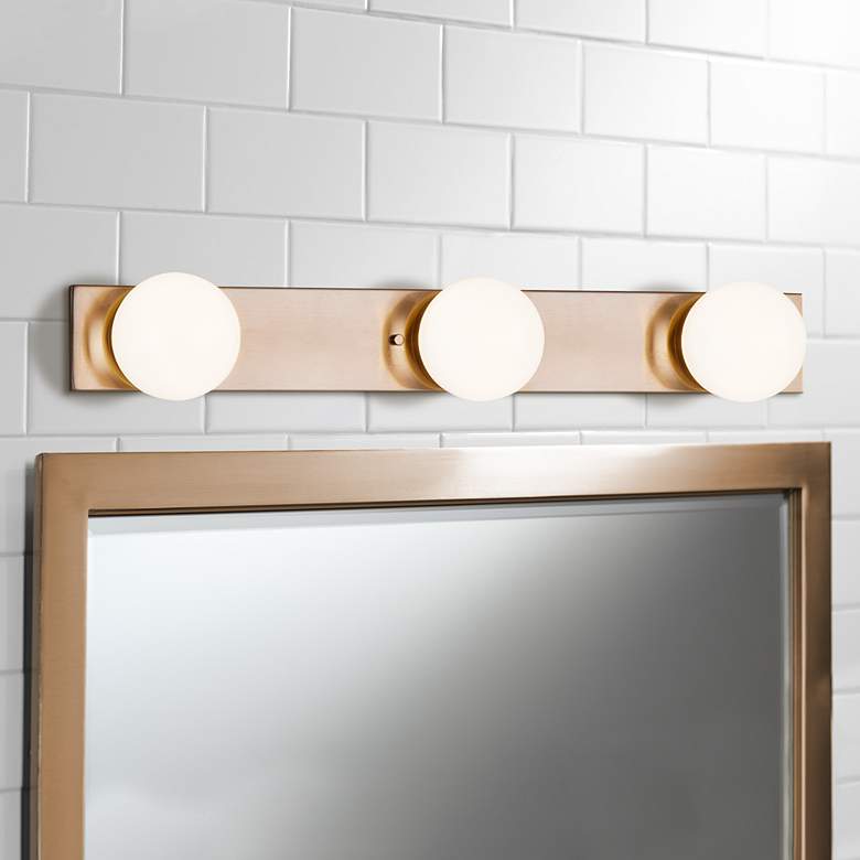 Image 1 Luna 23" Wide Brushed Brass 3-Light LED Bath Light