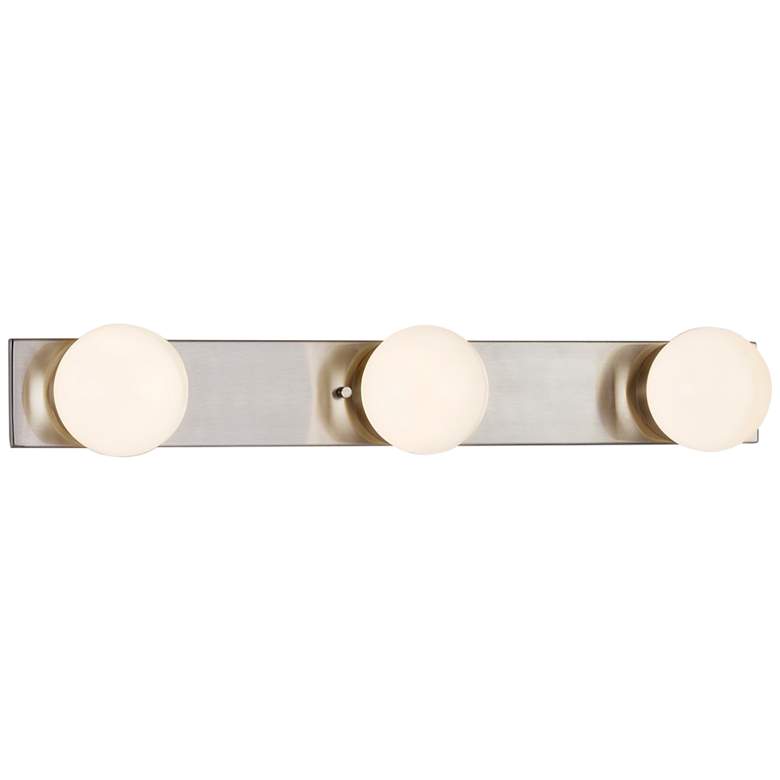 Image 2 Luna 23 inch Wide Brushed Nickel 3-Light LED Bath Light