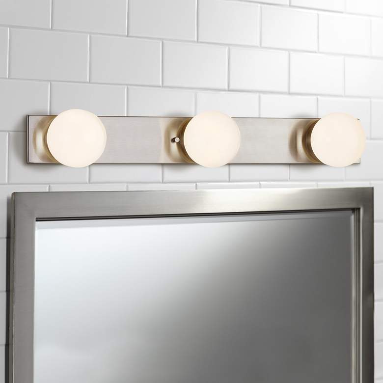 Image 1 Luna 23" Wide Brushed Nickel 3-Light LED Bath Light