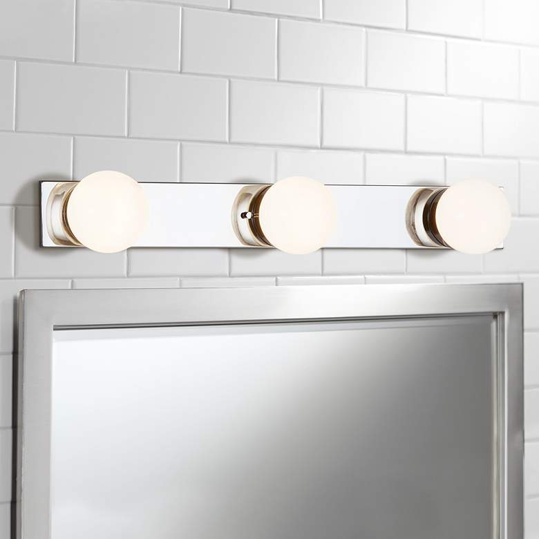 Image 1 Luna 23" Wide Polished Chrome 3-Light LED Bath Light