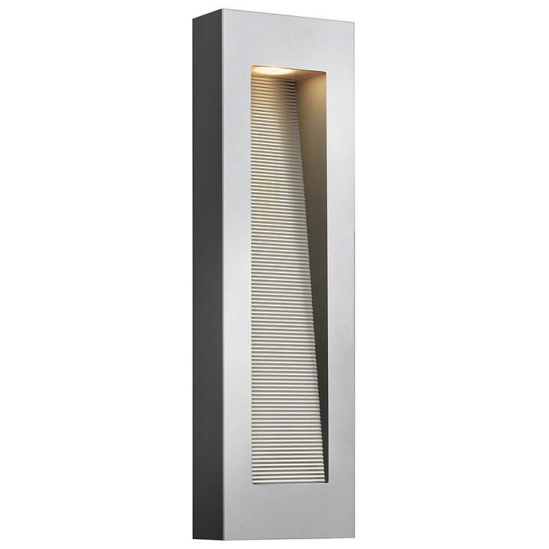 Image 1 Luna 24 inch High Titanium Rectangular Outdoor Wall Light