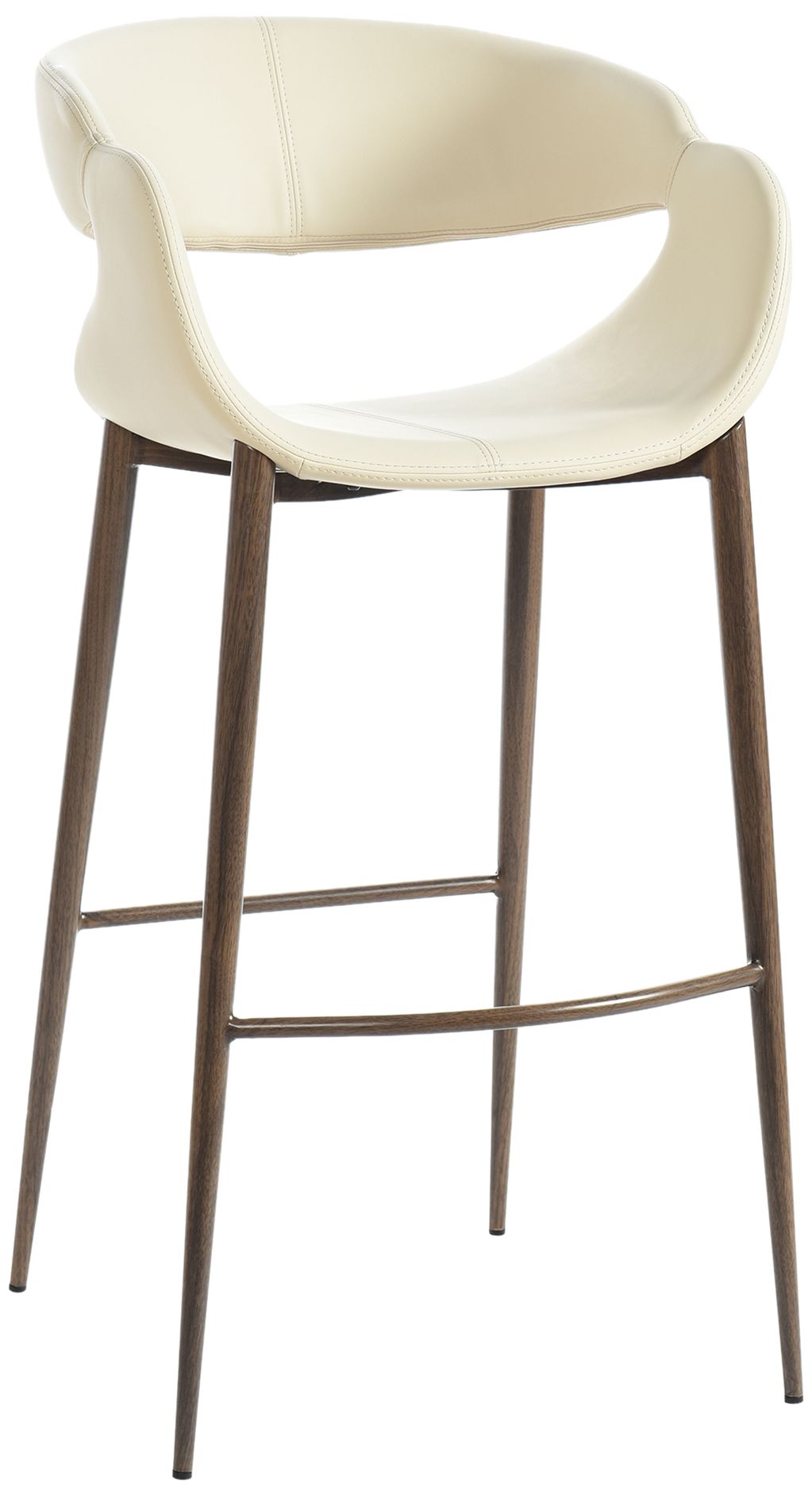 Image 2 Luna 24 x 40.5 Light Beige, Walnut Bar Stool - Set of 2