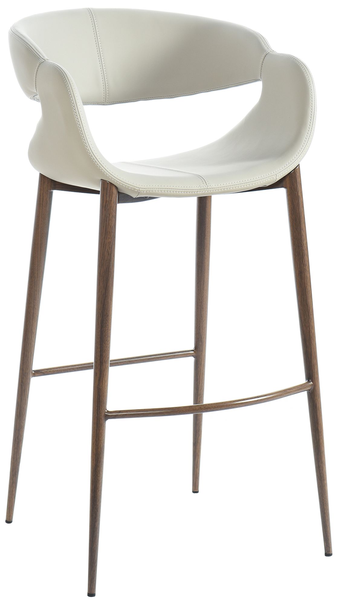 Image 2 Luna 24 x 40.5 Light Gray, Walnut Bar Stool - Set of 2