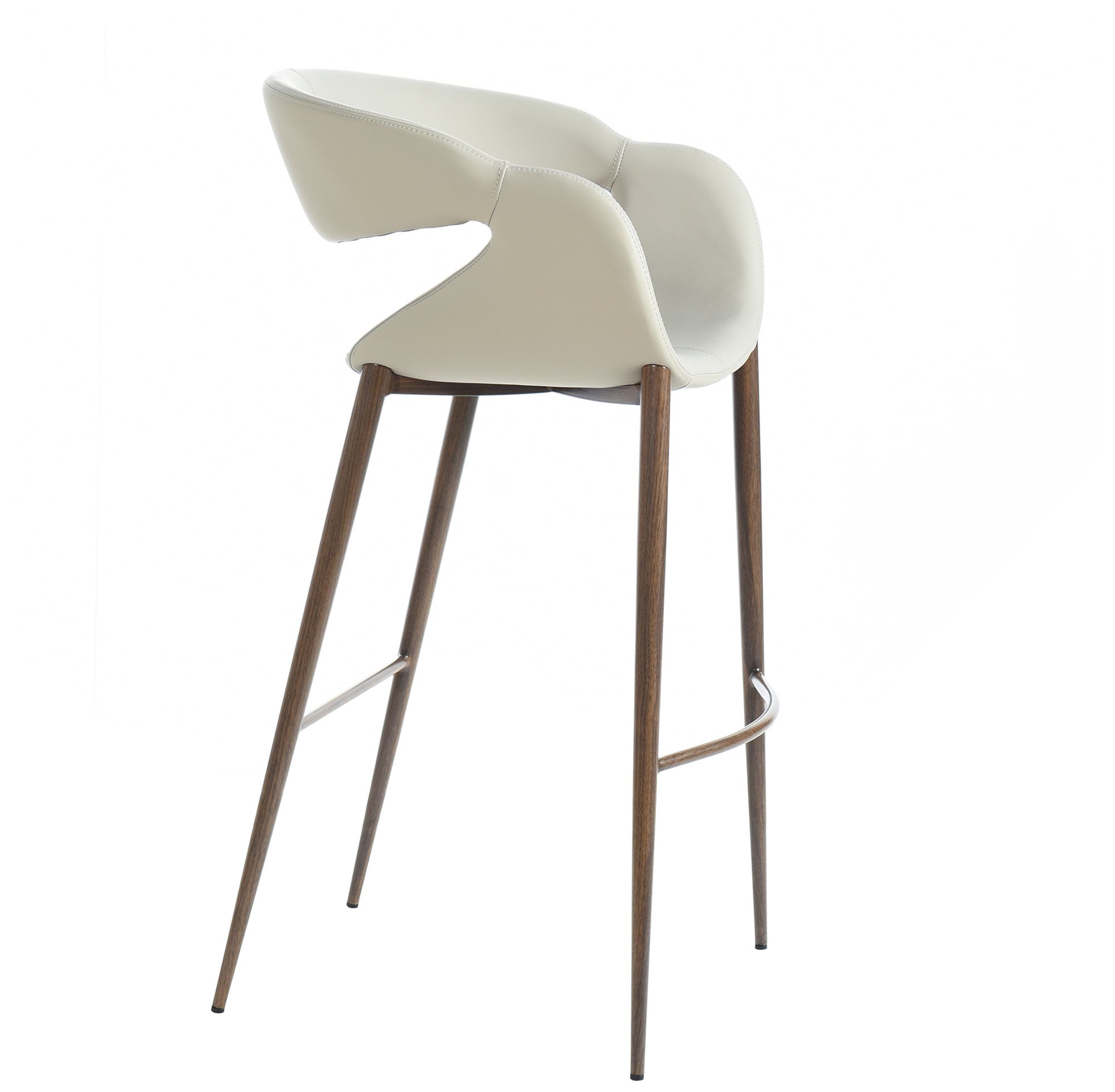 Image 3 Luna 24 x 40.5 Light Gray, Walnut Bar Stool - Set of 2 more views