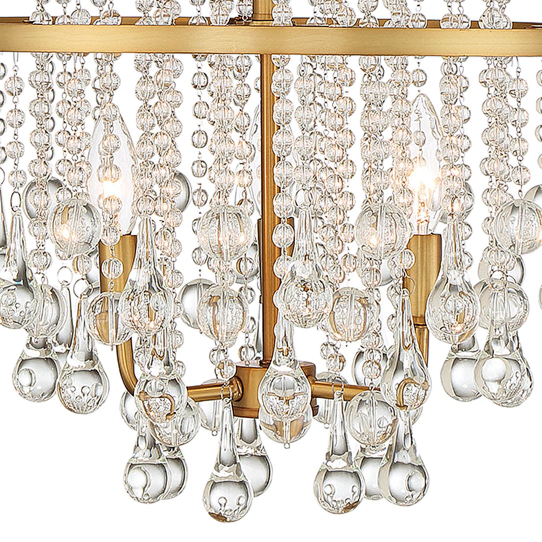 Image 2 Luna 3-Light Mini Chandelier in Warm Brass more views