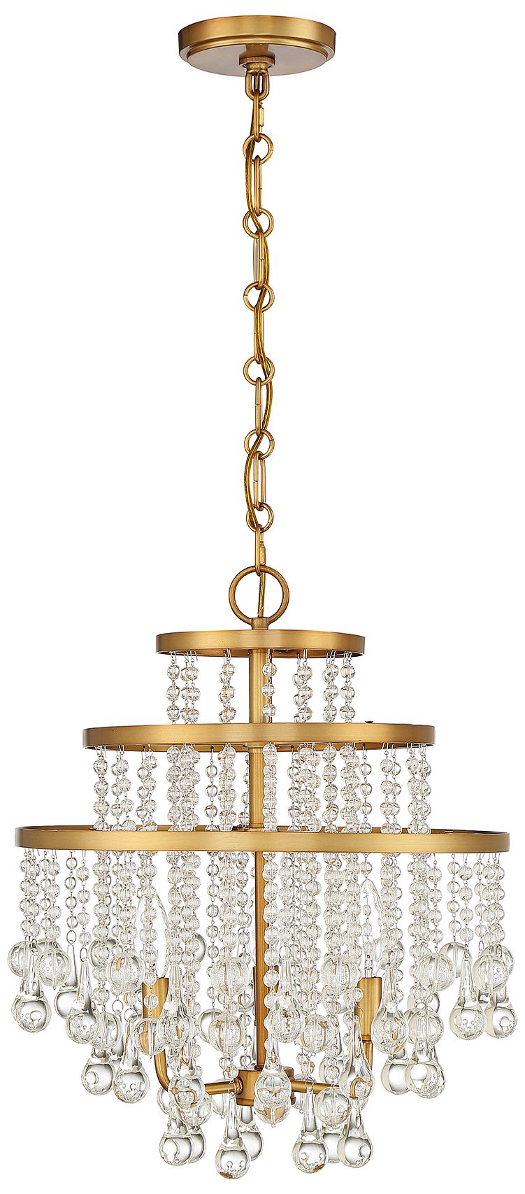 Image 3 Luna 3-Light Mini Chandelier in Warm Brass more views
