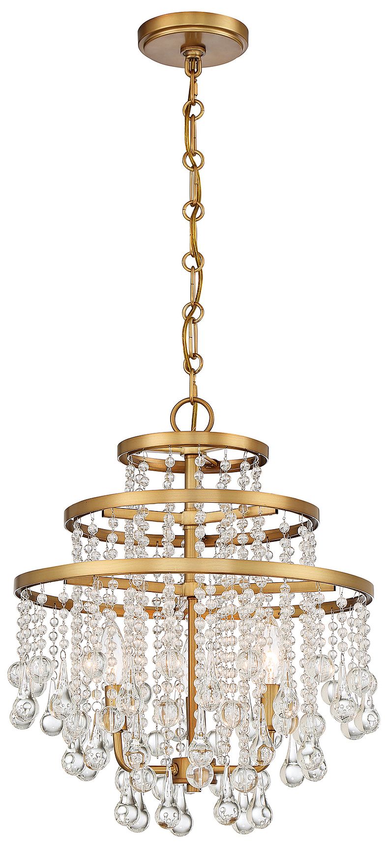 Image 4 Luna 3-Light Mini Chandelier in Warm Brass more views