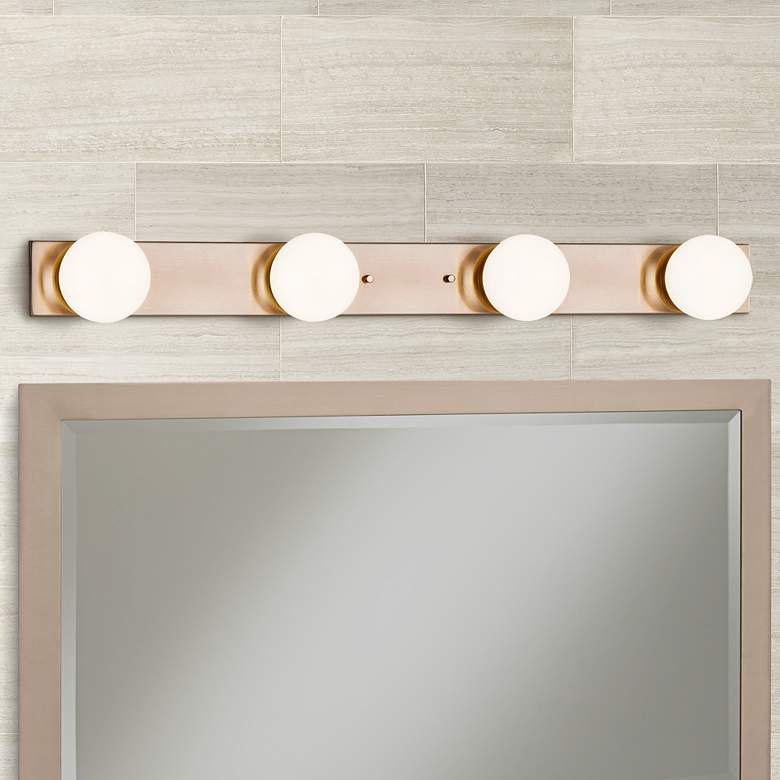 Image 1 Luna 32 inch Wide Brushed Brass 4-Light LED Bath Light