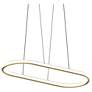 Luna 33.5" Wide Brass 3000K Racetrack Pendant