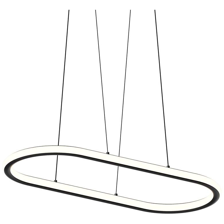 Image 1 Luna 33.5" Wide Satin Black 3500K Racetrack Pendant