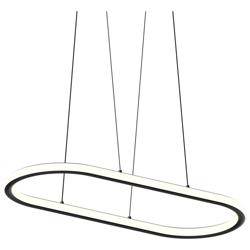 Luna 33.5" Wide Satin Black 3500K Racetrack Pendant