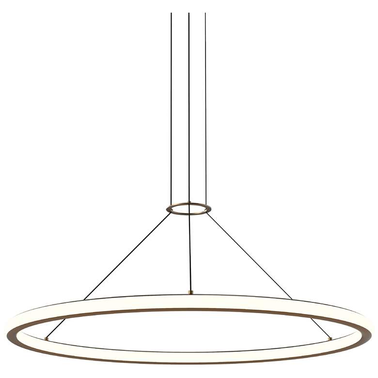 Image 1 Luna 36 inch Round LED Pendant w/ 20&#39; Cord (2700K) Painted Brass