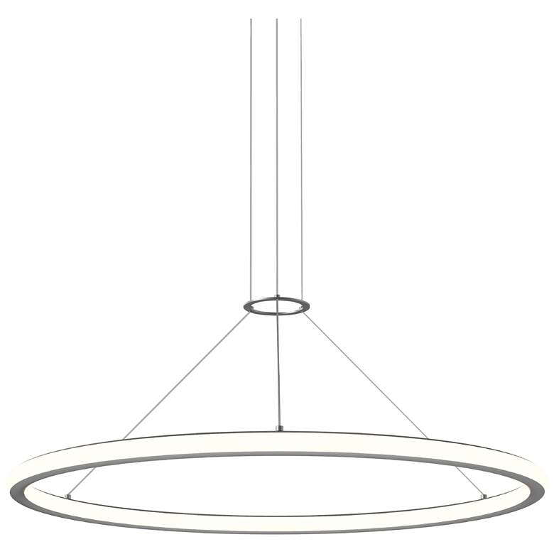 Image 1 Luna 36" Round LED Pendant w/ 20' Cord (2700K) - Satin Aluminum