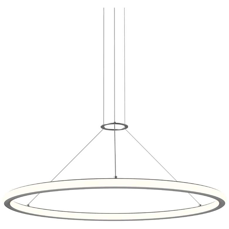 Image 1 Luna 36 inch Round LED Pendant w/ 20&#39; Cord (2700K) - Satin Aluminum