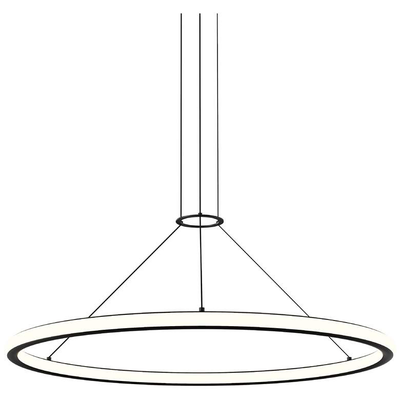 Image 1 Luna 36" Round LED Pendant w/ 20' Cord (2700K) - Satin Black