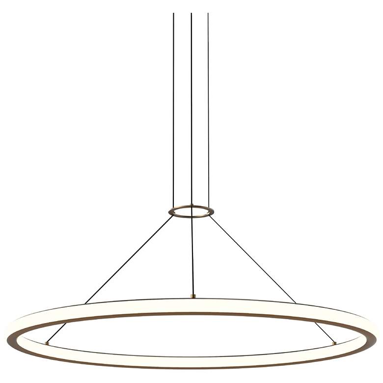 Image 1 Luna 36" Round LED Pendant w/ 20' Cord (3500K) Painted Brass