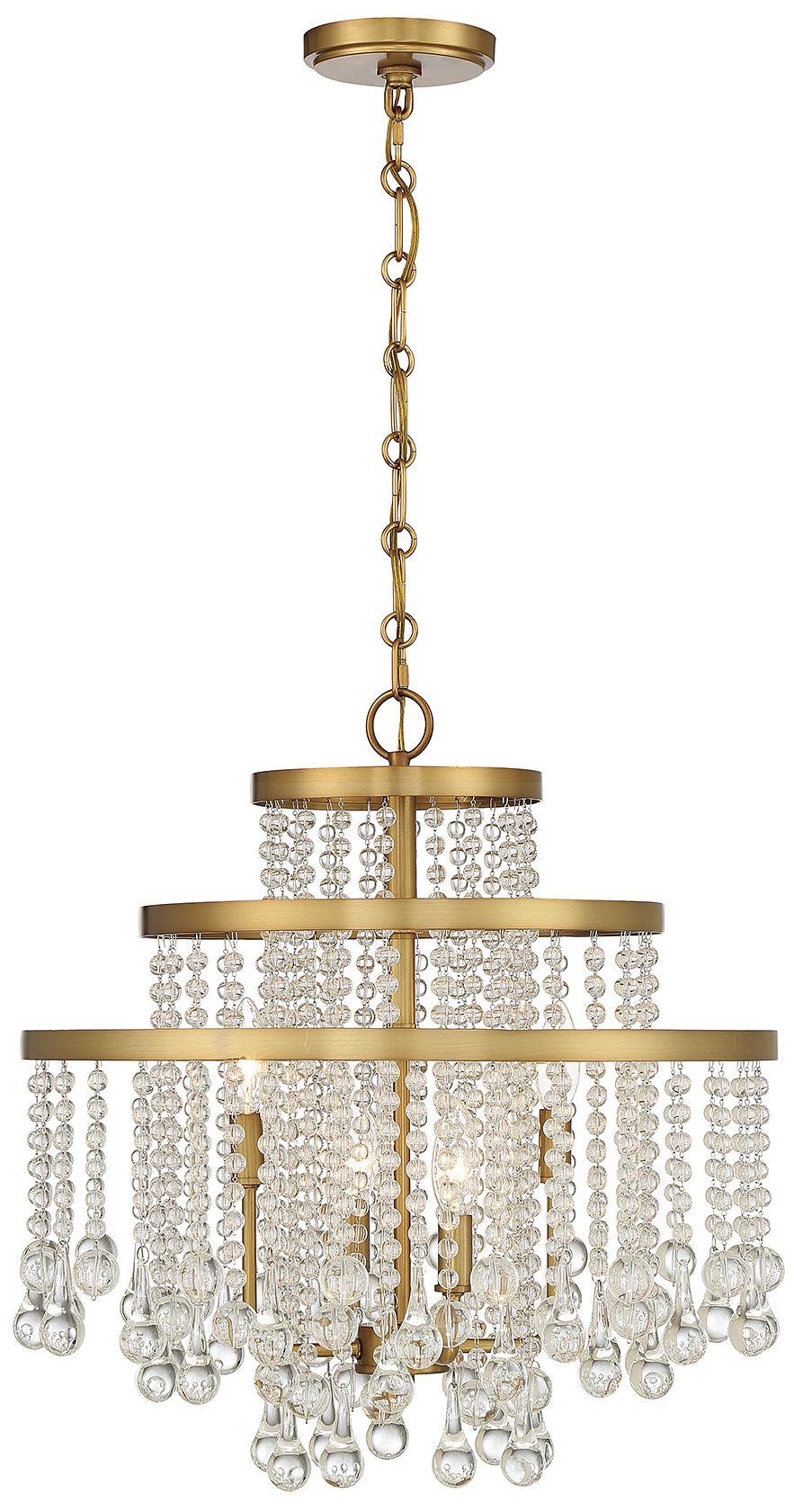 Luna 4-Light Chandelier in Warm Brass