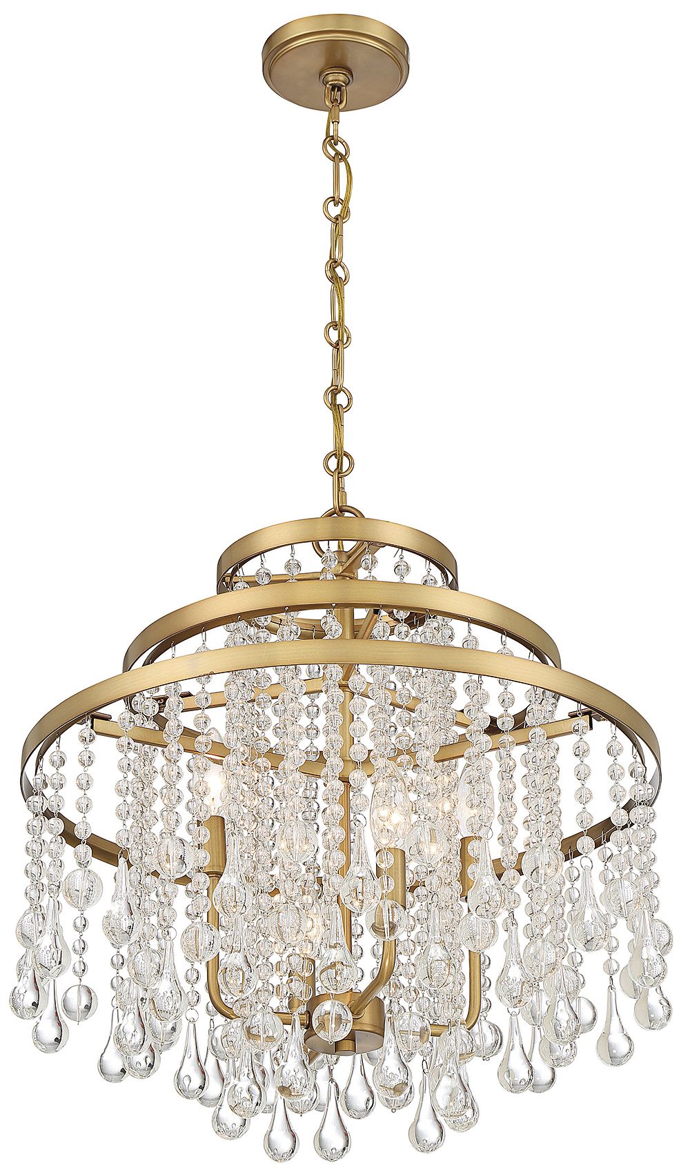 Image 5 Luna 4-Light Chandelier in Warm Brass more views