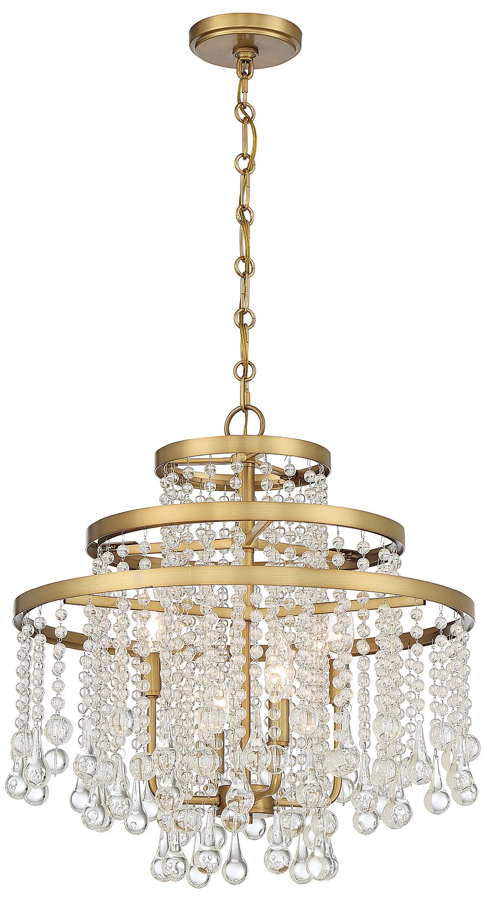 Image 6 Luna 4-Light Chandelier in Warm Brass more views