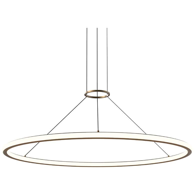 Image 1 Luna 48 inch Round LED Pendant w/ 20&#39; Cord (2700K) Painted Brass