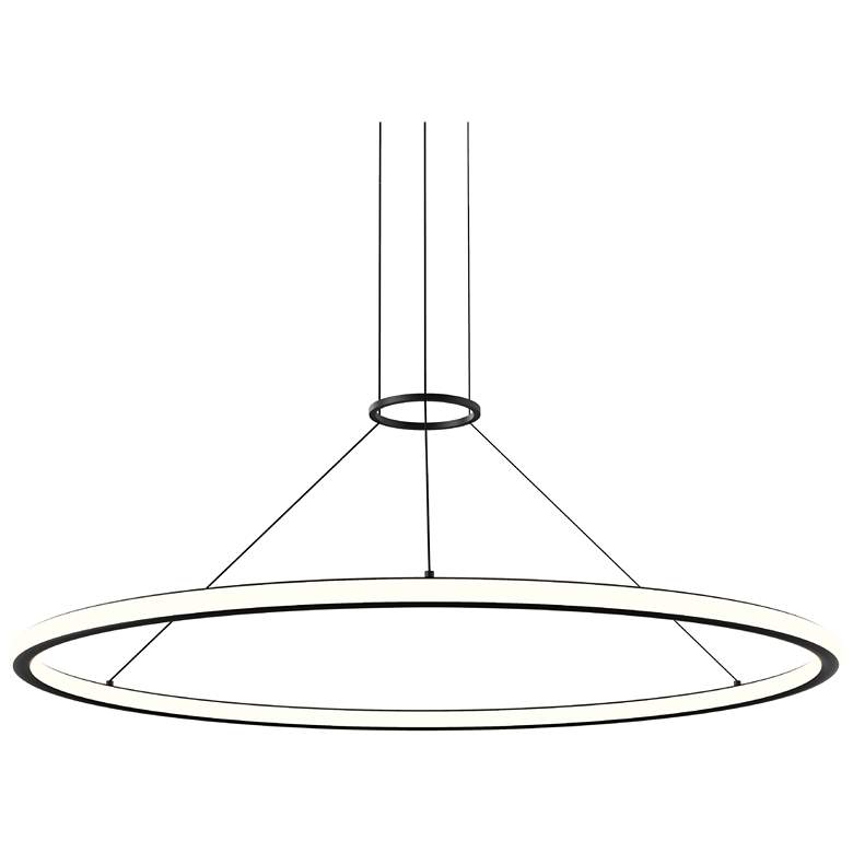 Image 1 Luna 48" Round LED Pendant w/ 20' Cord - Satin Black