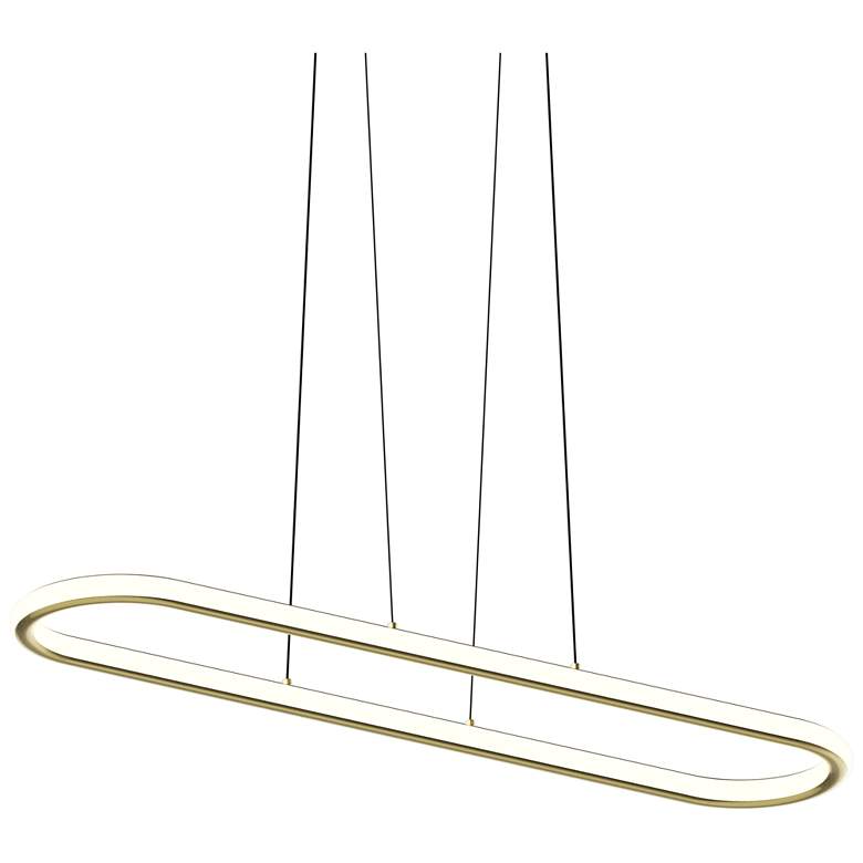Image 1 Luna 49.5" Wide Brass 3500K Racetrack Pendant