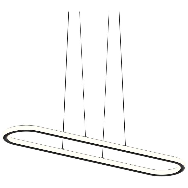 Image 1 Luna 49.5" Wide Satin Black 3000K Racetrack Pendant