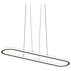 Luna 49.5" Wide Satin Black 3000K Racetrack Pendant