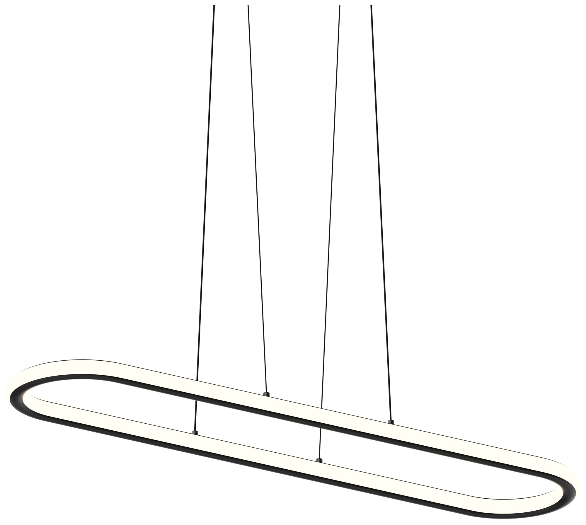 Luna 49.5" Wide Satin Black 3500K Racetrack Pendant