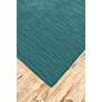 Thumbnail3 of Luna 5798049 2'6"x8' Teal Marled Wool Runner Area Rug more views